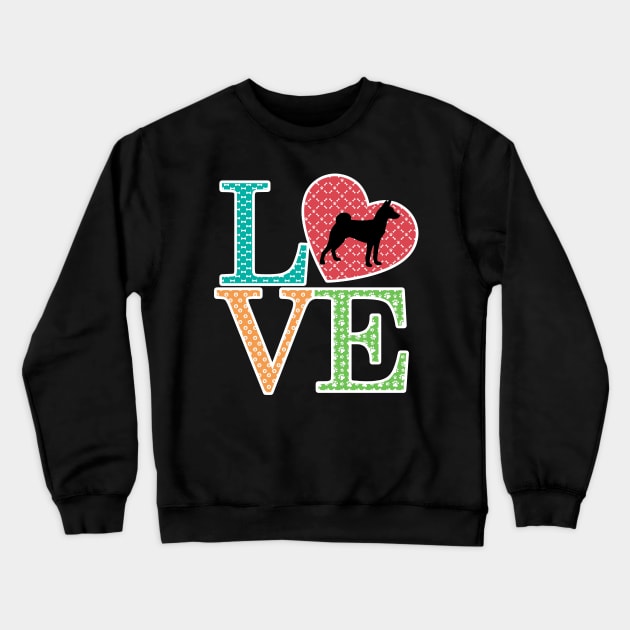 Love basenji best basenji Crewneck Sweatshirt by williamarmin